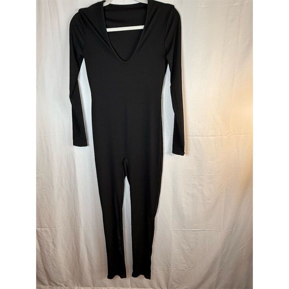 SHEIN Jumpsuit Womens S Black V-Neck Long Sleeve Catsuit - Picture 3 of 12